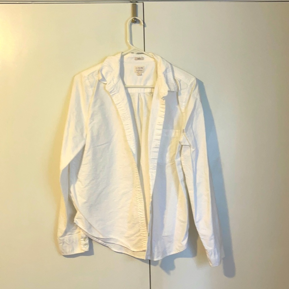 Jcrew classic white button down women’s size large